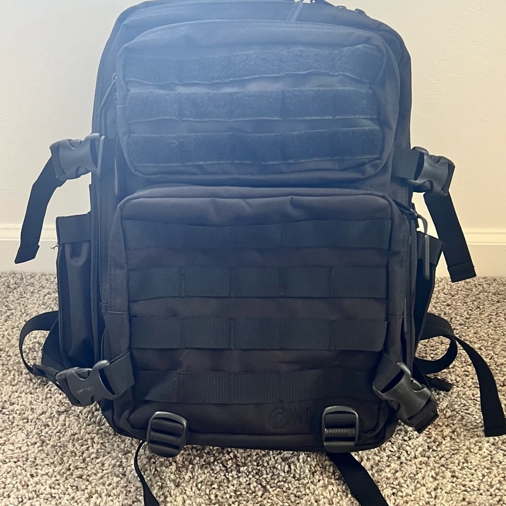 Rugged Black Tactical Backpack